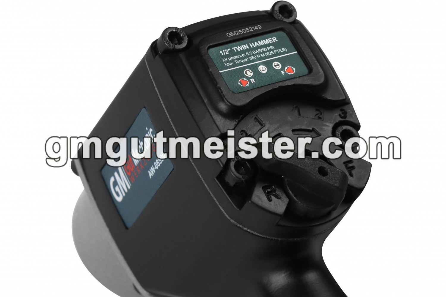 КЛЮЧ (ГАЙКОВЕРТ) ПНЕВМАТИЧНИЙ GUT MECHANIC 1/2" 850NM 9000 ОБ/ХВ L-144MM AW08590 - фото 4